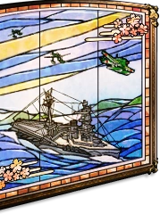 Aviation battleship stained glass