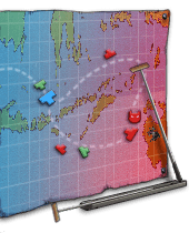 Wall-mounted practice map set