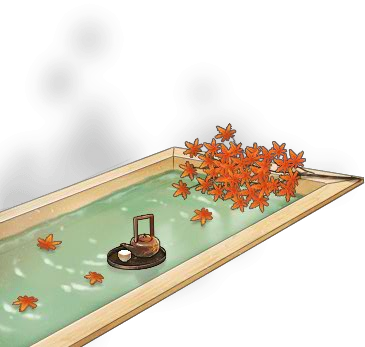 Hinoki wood hot spring bath+Fall 2016 with Tea
