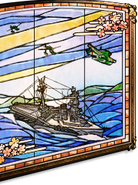 New! Aviation battleship stained glass