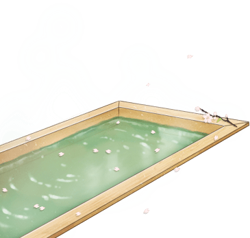 Original Hinoki wood hot spring bath