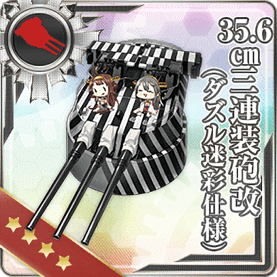 35.6cm Triple Gun Mount Kai (Dazzle Camouflage) | KanColle Wiki 