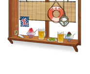 Beach teahouse window