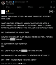 Ye explaining why he made the "Fuck Jim Jones" tweet, censored.