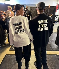 Kanye and Candace Owens wearing a "White Lives Matter" T-shirt at .