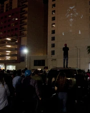 The song  was projected in 66 assorted locations.