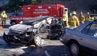 The aftermath of Kanye's infamous car crash on October 23, 2002.