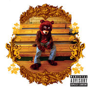 The college dropout album cover (first appearance of the dropout bear)