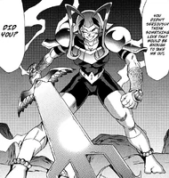 Riksfalto wielding her giant trident-sword