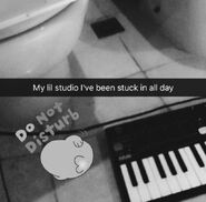 Camila on Bathroom composing