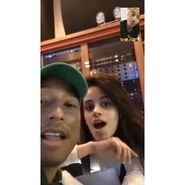 Camila and Pharrell videochat