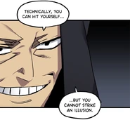 Gaster smiles faintly and says to Charlene that technically, you can hit yourself... ...but you can't strike an illusion.png (258 KB) Webtoon Episode 159