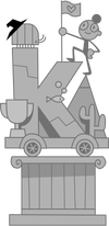 Statue with K hat