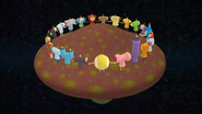 Space Mushroom with every cousin on it in Katamari Damacy REROLL