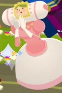 The Queen cheering on the player in Tap My Katamari.