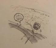 A katamari falling off a ledge and causing damage.