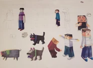 Some concept art of the people and animals