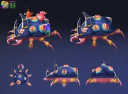 Final art & turnaround of a scrapped "Space Beetle" enemy by Victor Källqvist