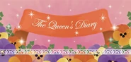 The logo for The Queen's Diary cutscenes.