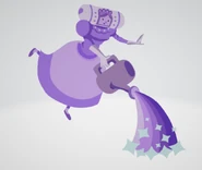 A constellation of The Queen with a watering can.