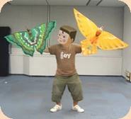 Takoage-kun's head on a human body