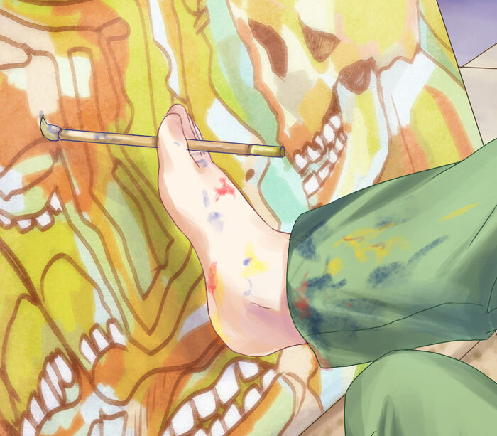 Rin painting foot