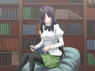 Hanako smiling while talking with Hisao