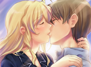 Lilly and Hisao kiss