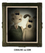 Wallace and Gromit with black buttons on eyespicture