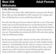 236 Milkshake's Life History from 2012 Brown Bears of Brooks Camp iBook