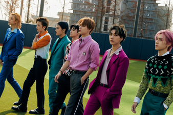 JOHNNY, YUTA, TEN, JUNGWOO, HENDERY, JAEMIN, and JISUNG promoting 'Work It'.