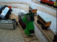 Frank crashes into Percy's milk train.