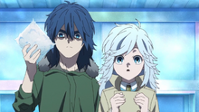 Yui freezes Akira's phone (anime)