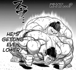 Kiozan getting into his stance