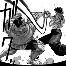 Ryuki redirecting Akoya's strike with Weeping Willow