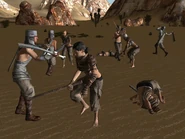 Engagement between Starving Bandits, Dust Bandits and The Holy Empire in the Old World.