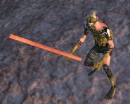 A male scrawny cannibal with an Iron Stick