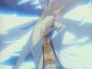 Sanosuke unleashing his fury with the Zanbatō