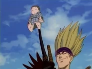 Chō taking Iori as a hostage