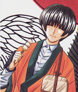 Soujiro-seta(1).png (110 KB) Manga illustration depicting Sōjirō wearing a red kimono instead of the usual blue one