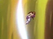 Kenshin dodges the slashes of the Tobi Izuna