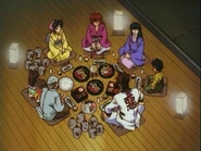 The Kenshingumi gathered for a party at the Kamiya Dōjō