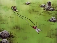 Kenshin apparently defeated by Akamatsu's hits