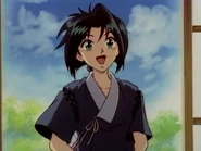 Misao wearing casual clothing at the Aoiya