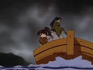Amakusa Shōgo, Sayo and Hyō-e leaving Japan by boat