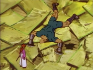 Senkaku falls defenseless with his broken leg