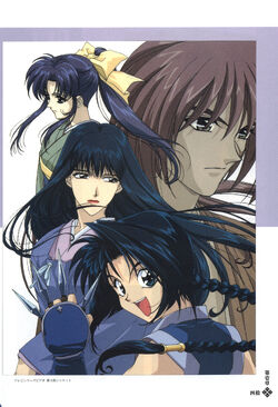 makimachi misao and shinomori aoshi (rurouni kenshin) drawn by  nijinohouseki