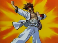 Sanosuke stating he will become stronger on his way to Kyōto