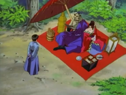 Sōjirō reporting to Shishio about Aoshi's answer