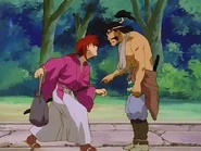 Heizō talking to Kenshin about his abilities with the sword